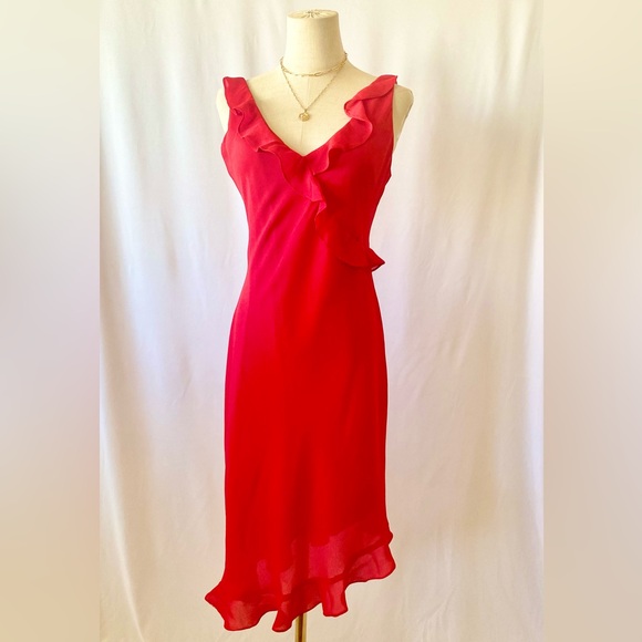 Vintage Dresses & Skirts - ✌🏼SALE✌🏼VINTAGE 1990’S ASYMMETRICAL RUFFLE DRESS